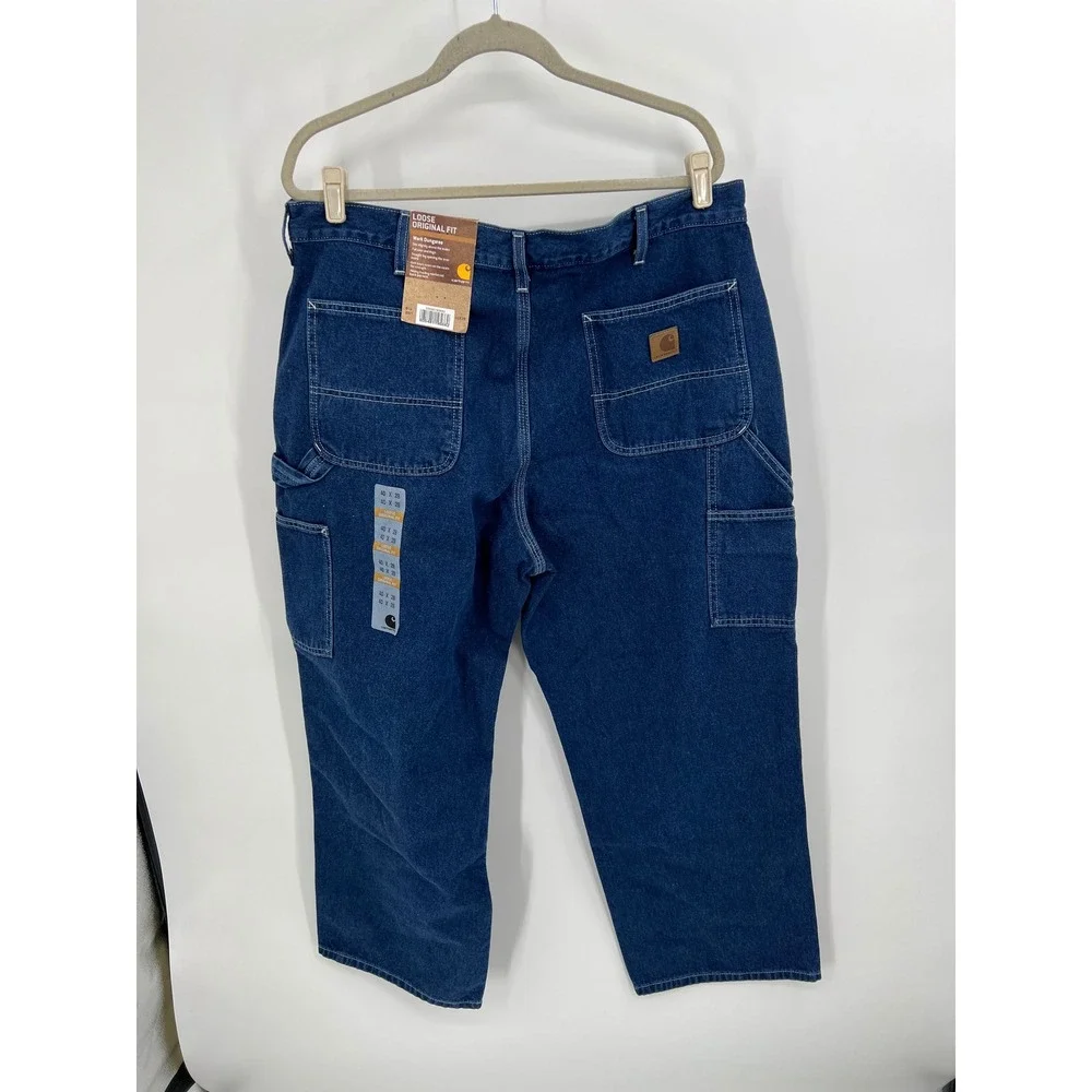 Carhartt B13 DST Loose Original Fit Work Dungaree Jeans Dark Stone 40x28 NWT